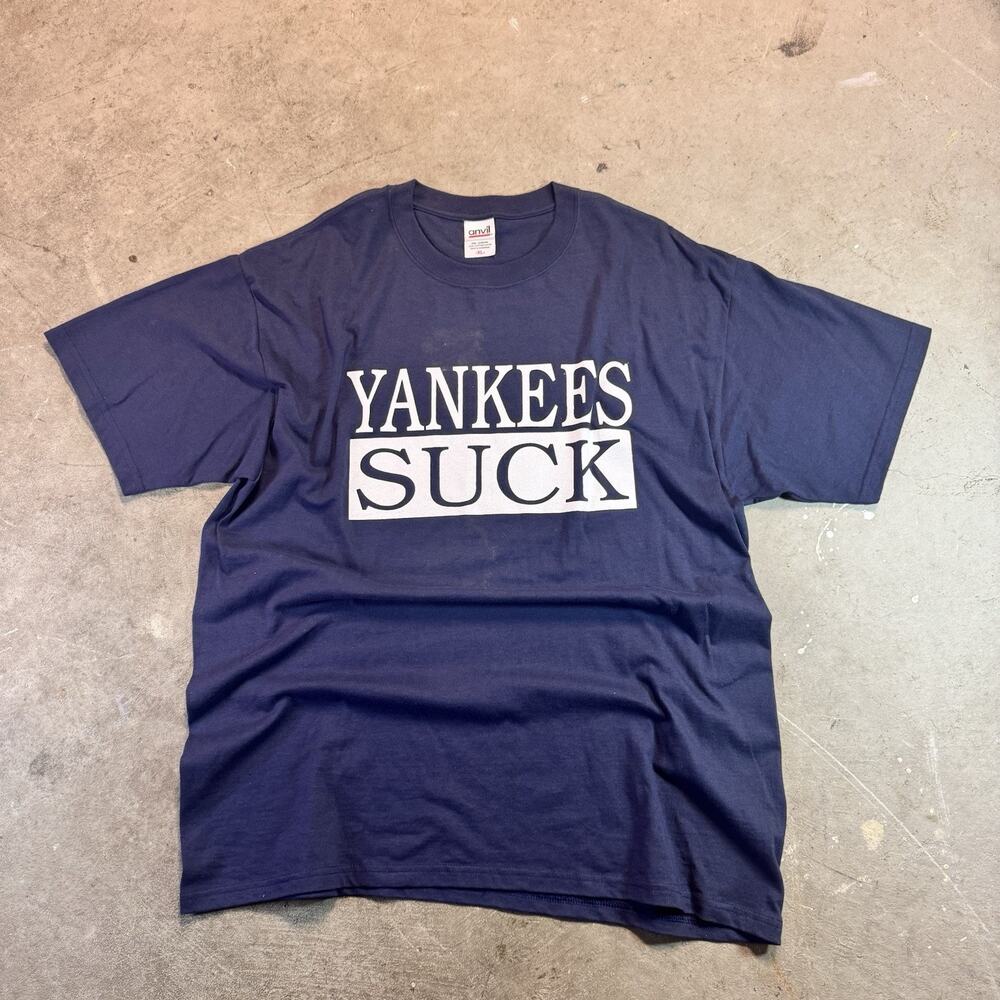 Vintage Yankees Suck Tshirt Men’s XL Boston Red Sox Parody Funny MLB Baseball